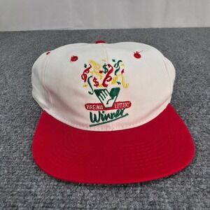 Vintage‎ Virginia Lottery Winner Snapback Hat White Red Adult Size Embroidered